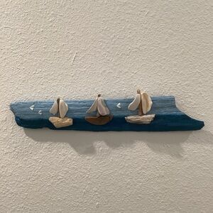 Driftwood Art, Driftwood, Seashell Sailboats, Birds, Driftwood Coastal Art